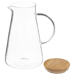 CARAFFA IN VETRO CHILA CON TAPPO IN BAMBU' H. 21CM 1.5LT