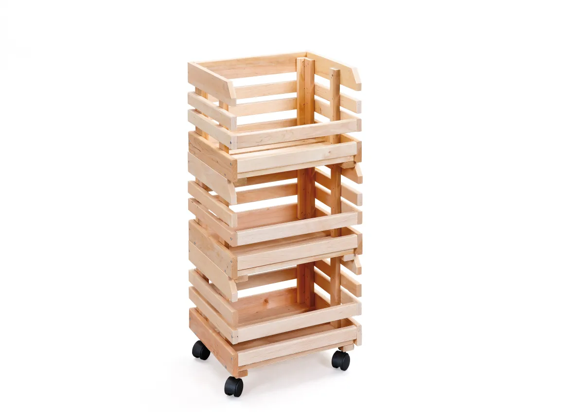 CARRELLO DA CUCINA IN LEGNO CM 37X30 H.80 NATURALE