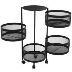 CARRELLO DA CUCINA IN METALLO MAYAJ CM 76X33 NERO