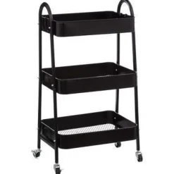 CARRELLO DA CUCINA IN METALLO 44X32 H. 80CM NERO