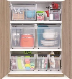 CARRELLO PORTAOGGETTI TRASPARENTE 38X17,7X18CM : vendita online CARRELLO PORTAOGGETTI TRASPARENTE 38X17,7X18CM in offerta
