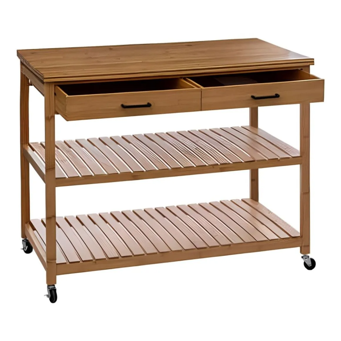 CARRELLO/BANCONE IN BAMBOO 108X60 H.90CM NATURALE