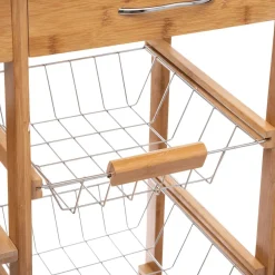 CARRELLO DA CUCINA IN BAMBOO 76X37 H.86CM NATURALE