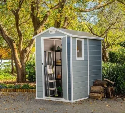CASETTA MANOR CM 130X192 H 198CM GRIGIO CHIARO E BIANCO