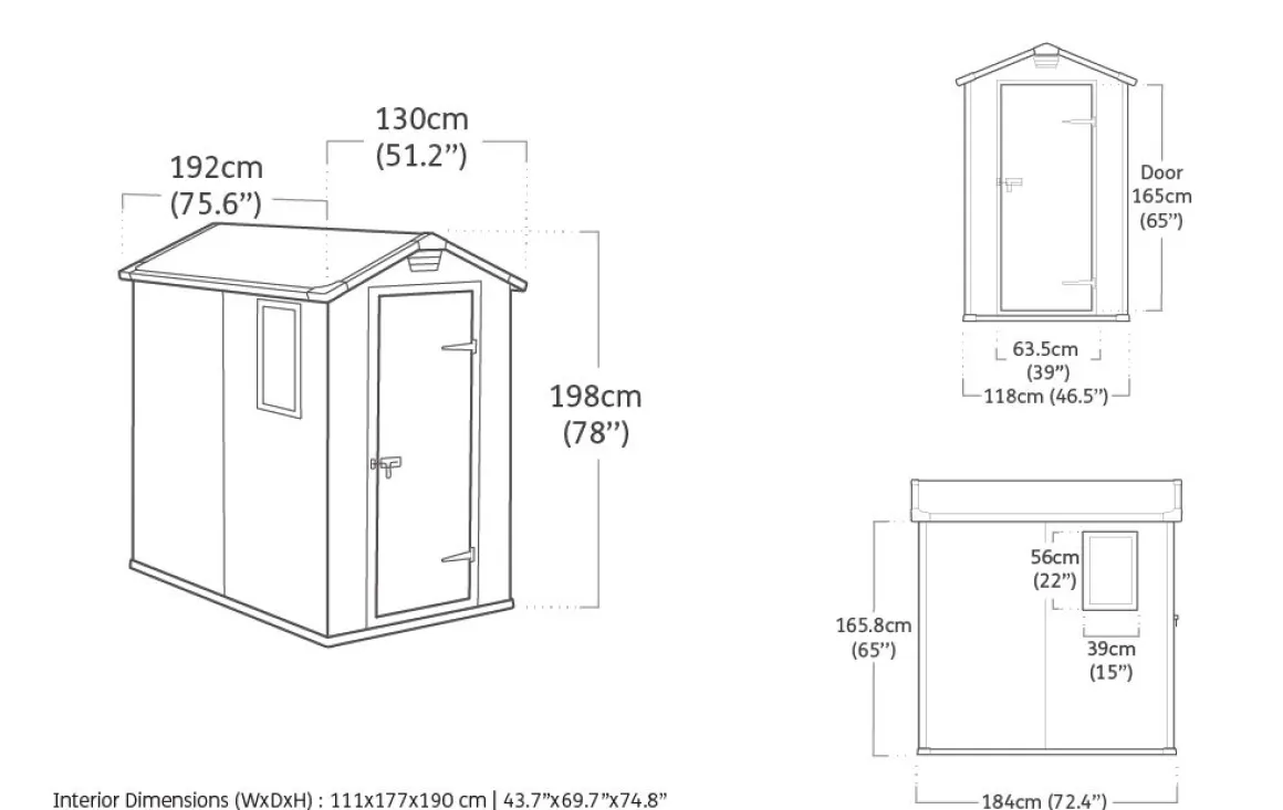 CASETTA MANOR CM 130X192 H 198CM GRIGIO CHIARO E BIANCO