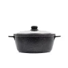 CASSERUOLA 2 MANICI VULCANIA CON COPERCHIO IN VETRO DIAM. 36CM