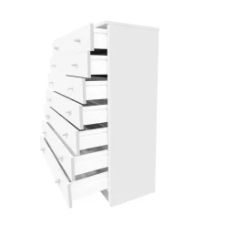 Cassettiera Bianco Opaco: Cassettiera con 7 Cassetti in Laminato