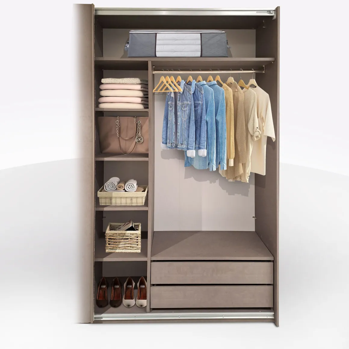 Cassettiera con 2 Cassetti e divisorio in laminato bronzo in offerta