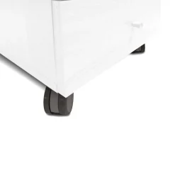 Cassettiera con Ruote e tre Cassetti: Cassettiera in Bianco Frassinato.