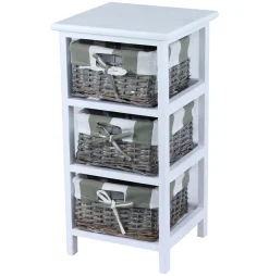 CASSETTIERA MULTIUSO IN LEGNO MASSELLO CM 30X30 H.58 BIANCO: vendita online CASSETTIERA MULTIUSO IN LEGNO MASSELLO CM 30X30 H.58 BIANCO in offerta
