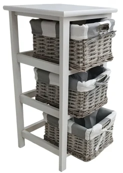 CASSETTIERA MULTIUSO IN LEGNO MASSELLO CM 30X30 H.58 BIANCO: vendita online CASSETTIERA MULTIUSO IN LEGNO MASSELLO CM 30X30 H.58 BIANCO in offerta