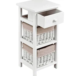 CASSETTIERA MULTIUSO IN LEGNO MASSELLO CM 27X30 H.60 BIANCO : vendita online CASSETTIERA MULTIUSO IN LEGNO MASSELLO CM 27X30 H.60 BIANCO in offerta