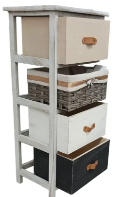 CASSETTIERA MULTIUSO IN LEGNO MASSELLO CM 35X26 H.86 MULTICOLORE : vendita online CASSETTIERA MULTIUSO IN LEGNO MASSELLO CM 35X26 H.86 MULTICOLORE in offerta