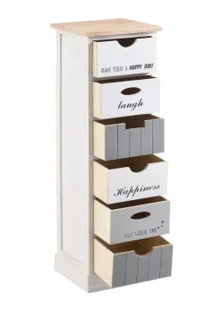 CASSETTIERA MULTIUSO IN LEGNO MASSELLO CM 30X24 H.95 BIANCO E MULTICOLORE: vendita online CASSETTIERA MULTIUSO IN LEGNO MASSELLO CM 30X24 H.95 BIANCO E MULTICOLORE in offerta