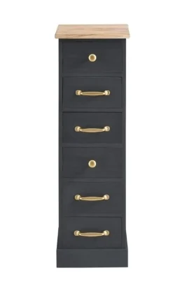 CASSETTIERA MULTIUSO IN LEGNO MASSELLO CM 30X24 H.95 NERO : vendita online CASSETTIERA MULTIUSO IN LEGNO MASSELLO CM 30X24 H.95 NERO in offerta