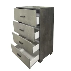 CASSETTIERA QUADRANTE CM 70X41 H. 112 OSSIDO NERO E CEMENTO : vendita online CASSETTIERA QUADRANTE CM 70X41 H. 112 OSSIDO NERO E CEMENTO in offerta