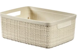 CESTA MOD. JUTE CREMA S IN PLASTICA RICICLATA 27X20 H 11CM 5LT: vendita online CESTA MOD. JUTE CREMA S IN PLASTICA RICICLATA 27X20 H 11CM 5LT in offerta