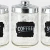 CESTINO 3 VASI 800 IN VETRO CON TAPPO IN ALLUMINIO DECORATO LAVAGNA