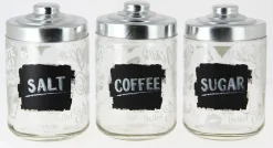 CESTINO 3 VASI 800 IN VETRO CON TAPPO IN ALLUMINIO DECORATO LAVAGNA