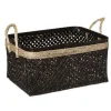 CESTO IN BAMBO NERO/NATURALE 34.5X24 H 18CM: vendita online CESTO IN BAMBO NERO/NATURALE 34.5X24 H 18CM in offerta