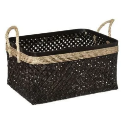 CESTO IN BAMBO NERO/NATURALE 34.5X24 H 18CM: vendita online CESTO IN BAMBO NERO/NATURALE 34.5X24 H 18CM in offerta