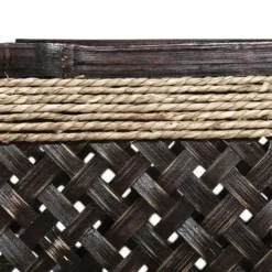 CESTO IN BAMBO NERO/NATURALE 34.5X24 H 18CM: vendita online CESTO IN BAMBO NERO/NATURALE 34.5X24 H 18CM in offerta