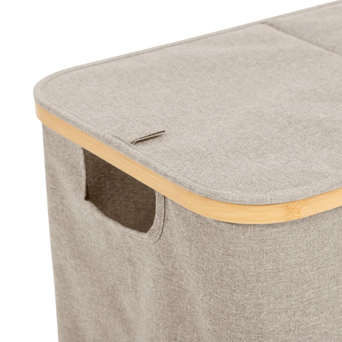 CESTO PORTA BIANCHERIA IN BAMBOO/POLIESTERE/CARTONE BEIGE 53X33X54CM: vendita online CESTO PORTA BIANCHERIA IN BAMBOO/POLIESTERE/CARTONE BEIGE 53X33X54CM in offerta