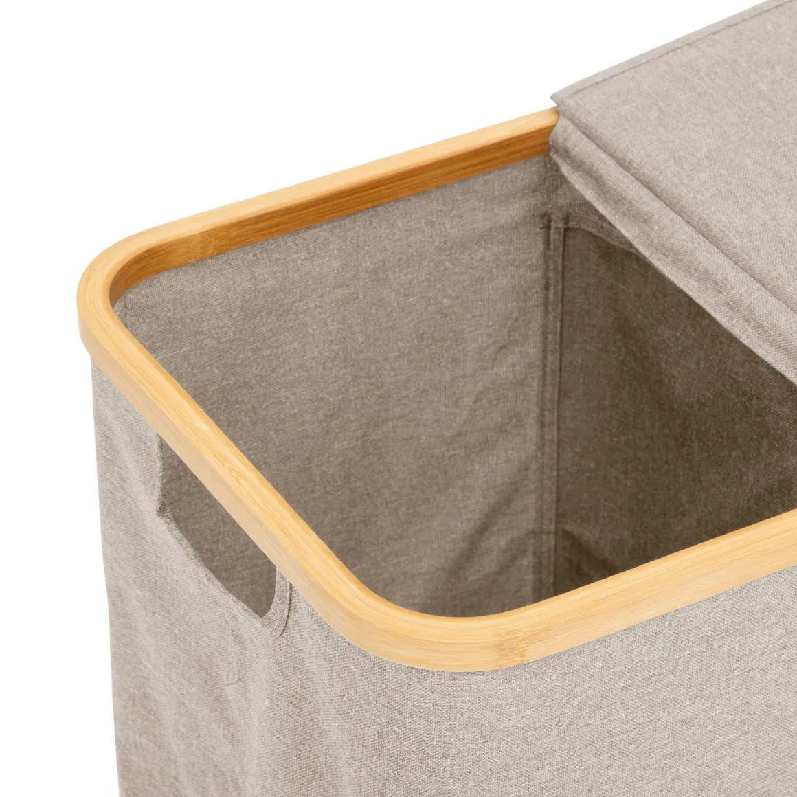 CESTO PORTA BIANCHERIA IN BAMBOO/POLIESTERE/CARTONE BEIGE 53X33X54CM: vendita online CESTO PORTA BIANCHERIA IN BAMBOO/POLIESTERE/CARTONE BEIGE 53X33X54CM in offerta