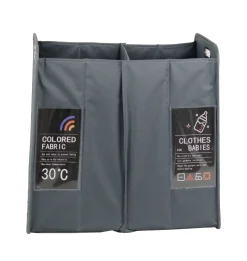 CESTO PORTABIANCHERIA IN TESSUTO POLIESTERE A 2 SCOMPARTI 55X33X56CM PIEGHEVOLE GRIGIO: vendita online CESTO PORTABIANCHERIA IN TESSUTO POLIESTERE A 2 SCOMPARTI 55X33X56CM PIEGHEVOLE GRIGIO in offerta