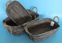 CESTO RETTANGOLARE IN CORDA CON MANICI 48X30X17CM : vendita online CESTO RETTANGOLARE IN CORDA CON MANICI 48X30X17CM in offerta