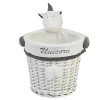 CESTO IN RATTAN BIANCO CON UNICORNO 1 PEZZO 28X26CM : vendita online CESTO IN RATTAN BIANCO CON UNICORNO 1 PEZZO 28X26CM in offerta