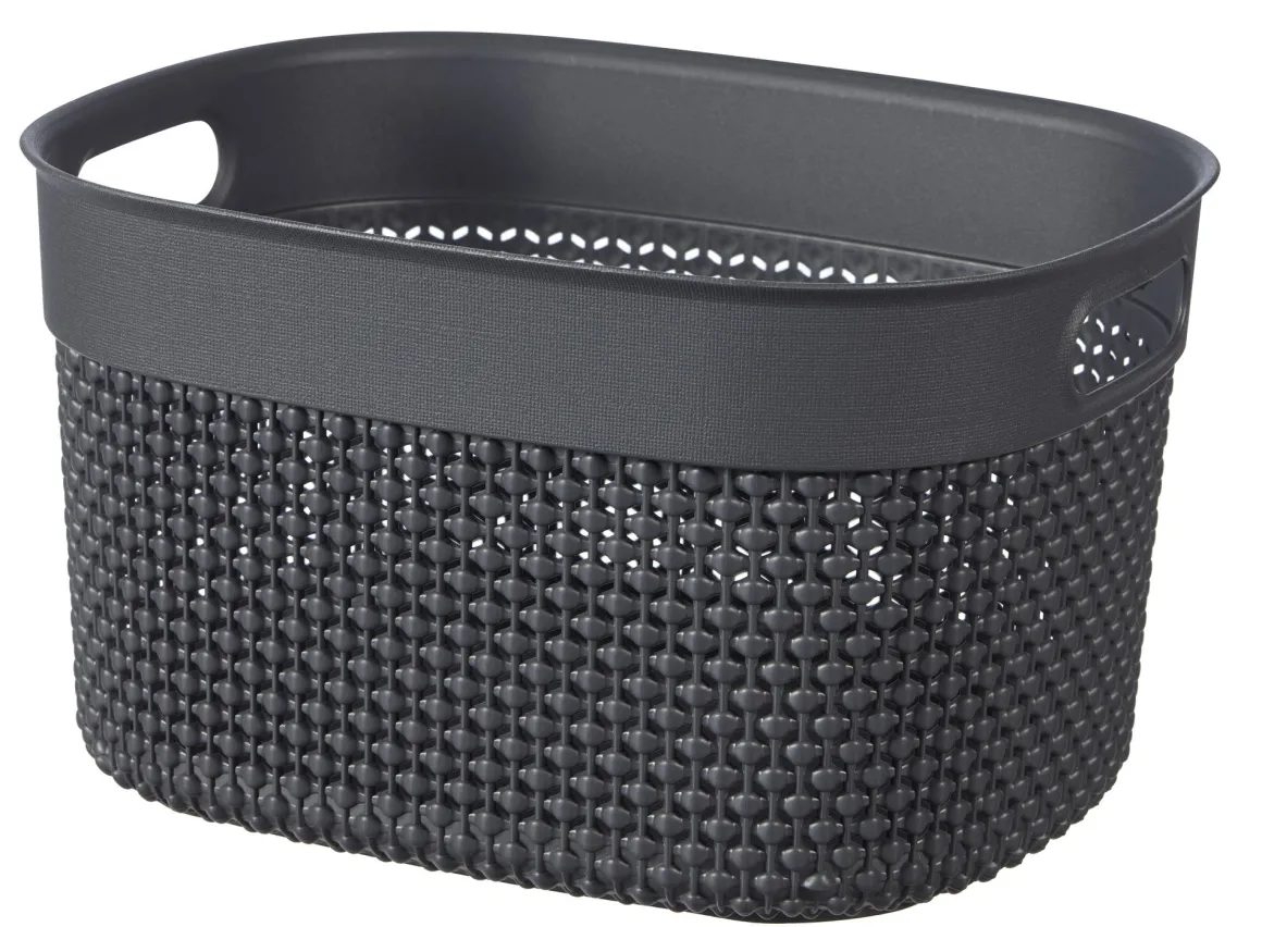 CESTO MOD. FILO S GRIGIO SCURO IN PLASTICA RICICLATA 6LT 27X22X15CM: vendita online CESTO MOD. FILO S GRIGIO SCURO IN PLASTICA RICICLATA 6LT 27X22X15CM in offerta