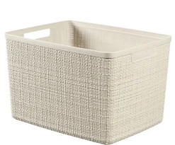 CESTO MOD. JUTE L CREMA IN PLASTICA RICICLATA 36X28 H 23CM 20LT: vendita online CESTO MOD. JUTE L CREMA IN PLASTICA RICICLATA 36X28 H 23CM 20LT in offerta