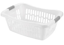 CESTONE FORATO IN PLASTICA CON MANIGLIE LATERALI 64X44X24,5CM BIANCO: vendita online CESTONE FORATO IN PLASTICA CON MANIGLIE LATERALI 64X44X24,5CM BIANCO in offerta