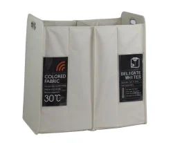 CESTO PORTABIANCHERIA IN TESSUTO POLIESTERE A 2 SCOMPARTI 55X33X56CM PIEGHEVOLE BIANCO: vendita online CESTO PORTABIANCHERIA IN TESSUTO POLIESTERE A 2 SCOMPARTI 55X33X56CM PIEGHEVOLE BIANCO in offerta