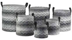 CESTO ROTONDO FELPATO GRIGIO CON MANICI 1 PEZZO D20XH20CM : vendita online CESTO ROTONDO FELPATO GRIGIO CON MANICI 1 PEZZO D20XH20CM in offerta