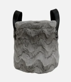 CESTO ROTONDO FELPATO GRIGIO CON MANICI 1 PEZZO D24XH24CM: vendita online CESTO ROTONDO FELPATO GRIGIO CON MANICI 1 PEZZO D24XH24CM in offerta