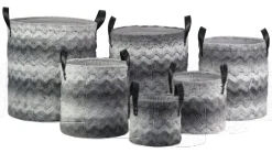 CESTO ROTONDO FELPATO GRIGIO CON MANICI 1 PEZZO D36XH40CM : vendita online CESTO ROTONDO FELPATO GRIGIO CON MANICI 1 PEZZO D36XH40CM in offerta
