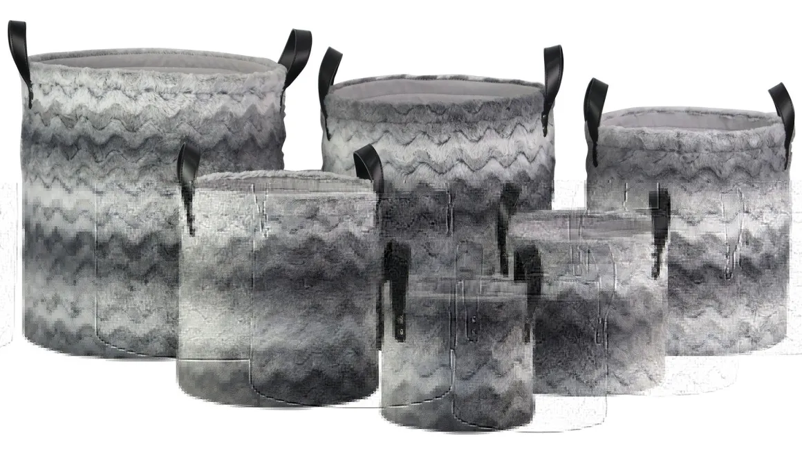 CESTO ROTONDO FELPATO GRIGIO CON MANICI 1 PEZZO D36XH40CM : vendita online CESTO ROTONDO FELPATO GRIGIO CON MANICI 1 PEZZO D36XH40CM in offerta