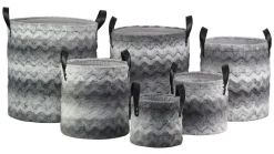 CESTO ROTONDO FELPATO GRIGIO CON MANICI 1 PEZZO D40XH44CM : vendita online CESTO ROTONDO FELPATO GRIGIO CON MANICI 1 PEZZO D40XH44CM in offerta