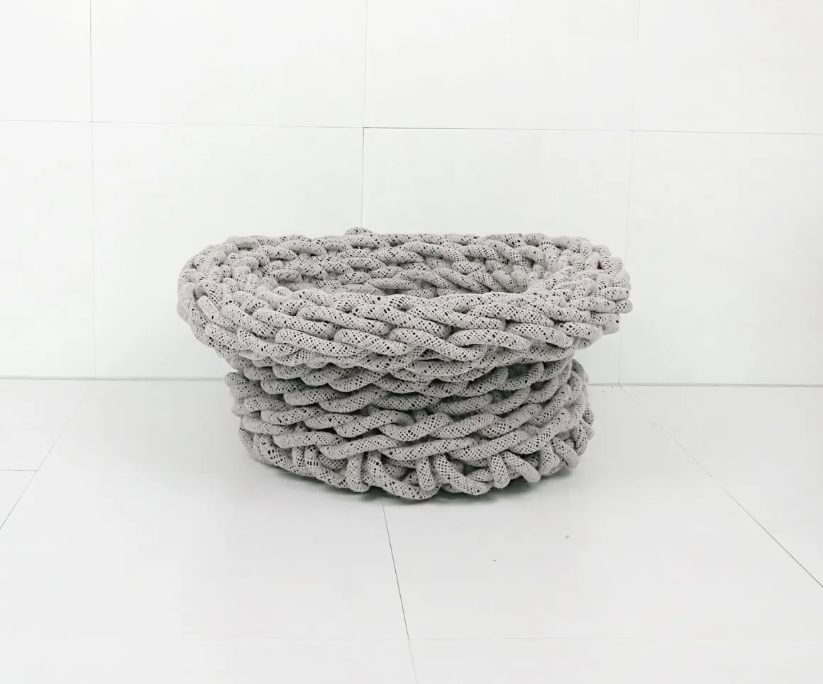 CESTO SOFT IN POLIPROPILENE ANNODATO A MANO DIAM. 44CM GRIGIO: vendita online CESTO SOFT IN POLIPROPILENE ANNODATO A MANO DIAM. 44CM GRIGIO in offerta