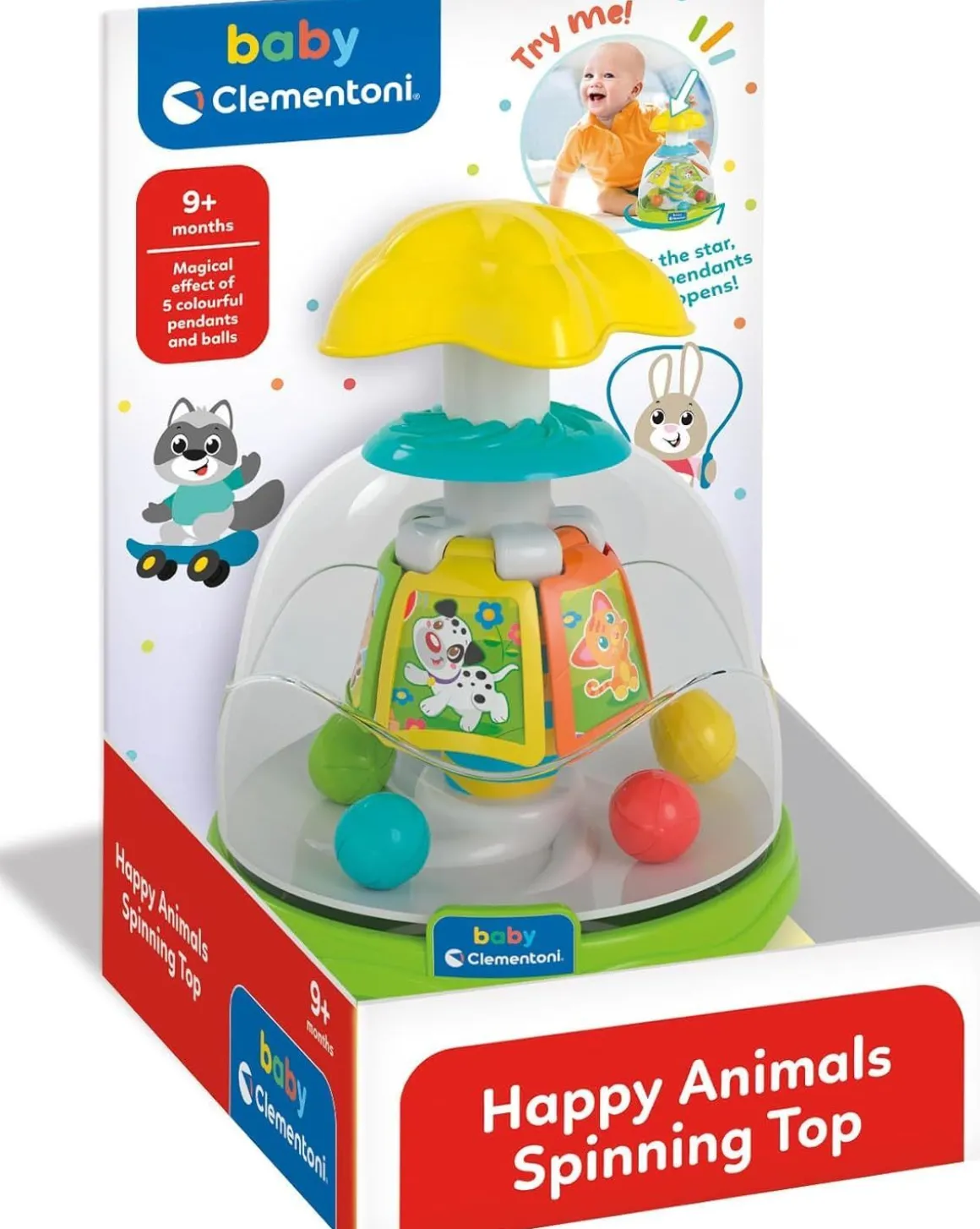 CLEMENTONI BABY - HAPPY ANIMALS SPINNING TOP - TROTTOLA CON PALLINE COLORATE: vendita online CLEMENTONI BABY - HAPPY ANIMALS SPINNING TOP - TROTTOLA CON PALLINE COLORATE in offerta