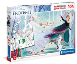 CLEMENTONI HAPPYCOLOR - PUZZLE 104 PEZZI DOUBLE FACE COLOURING FROZEN 2: vendita online CLEMENTONI HAPPYCOLOR - PUZZLE 104 PEZZI DOUBLE FACE COLOURING FROZEN 2 in offerta
