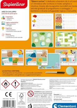 CLEMENTONI SAPIENTINO - GIOCO E SCRIVO: vendita online CLEMENTONI SAPIENTINO - GIOCO E SCRIVO in offerta