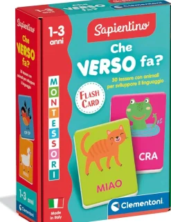 CLEMENTONI SAPIENTINO MONTESSORI - FLASHCARDS BABY CHE VERSO FA?: vendita online CLEMENTONI SAPIENTINO MONTESSORI - FLASHCARDS BABY CHE VERSO FA? in offerta