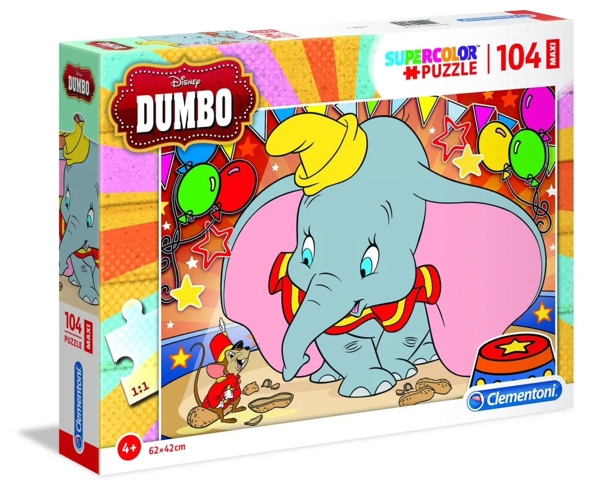 CLEMENTONI SUPERCOLOR - PUZZLE 104 PEZZI MAXI DUMBO: vendita online CLEMENTONI SUPERCOLOR - PUZZLE 104 PEZZI MAXI DUMBO in offerta