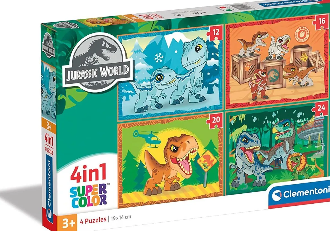 CLEMENTONI SUPERCOLOR - PUZZLE 4 IN 1 JURASSIC WORLD: vendita online CLEMENTONI SUPERCOLOR - PUZZLE 4 IN 1 JURASSIC WORLD in offerta