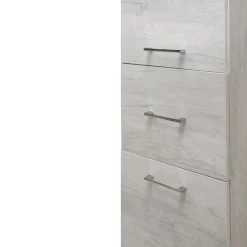 Colonna Bagno Reversibile in Quercia Bianca: Colonna con Ante e Cassetti modello Gaia