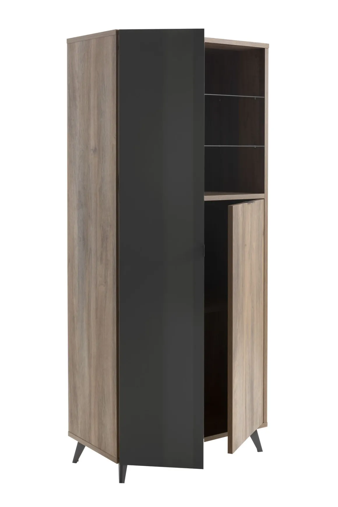 COLONNA INFINITO CM 83.1X42.9 H.190 NOCE BRERA E GRIGIO TITANIO LUCIDO in vendita online