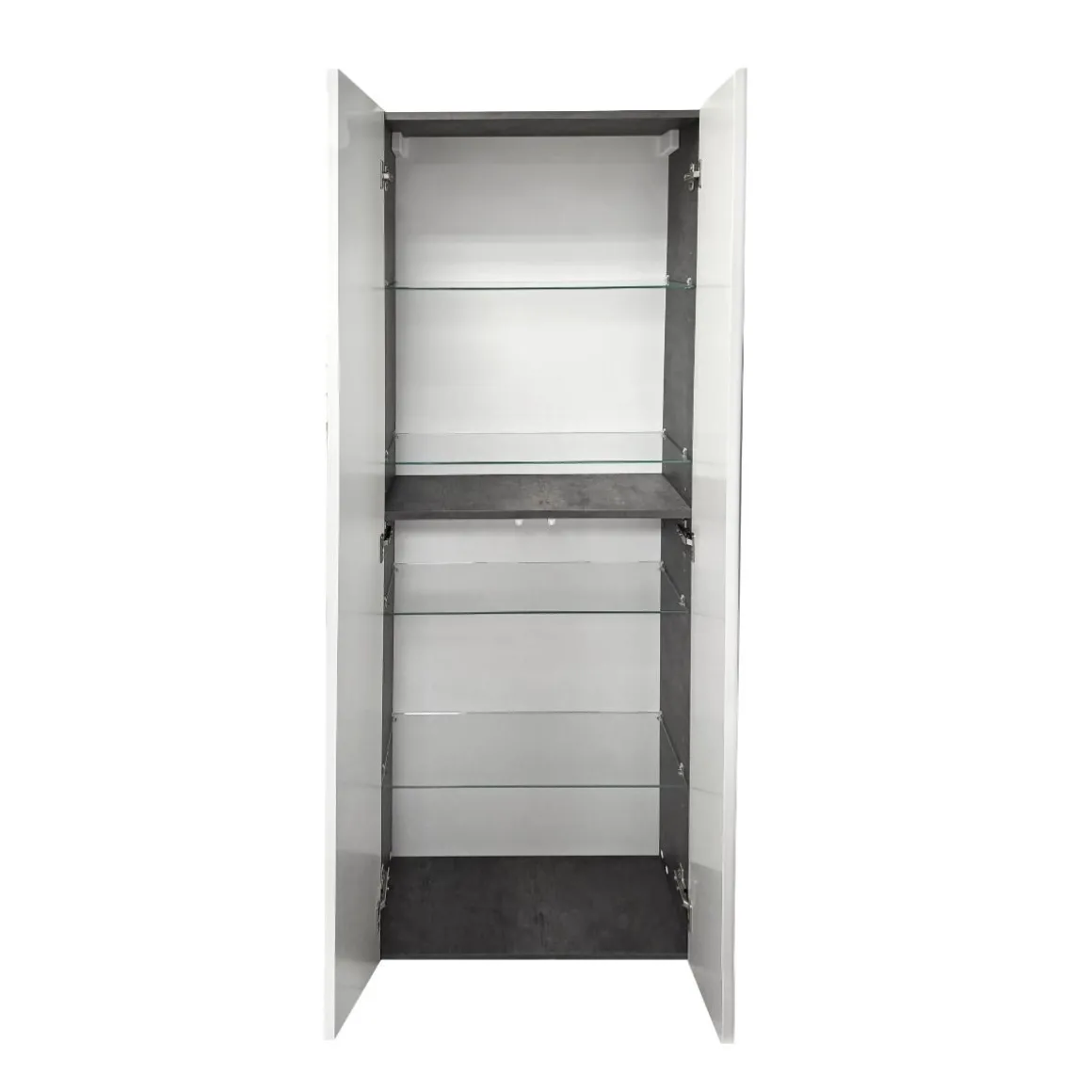 COLONNA MOD. MULTIUSO CM 60X22 H. 160 LAMIERA OSSIDATA E BIANCO LUCIDO
